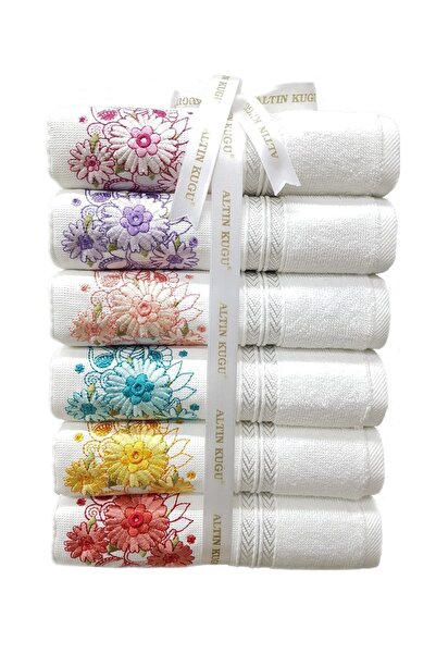 Özdilek Πετσέτα Προίκας Αζαλίας Κεντημένη - 6 Τεμάχια
