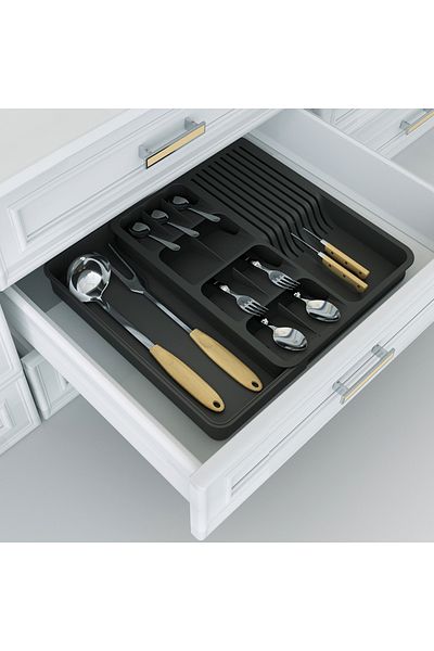 devigo Expandable Spoon Holder Knife Holder Organizer - In-Drawer