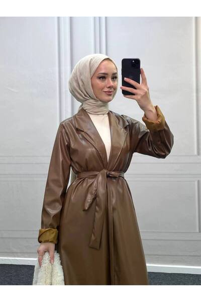 Esre Store 4461 - Deri Trençkot Kahverengi