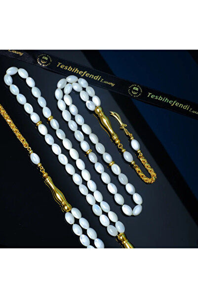 TESBİHEFENDİ Ασημένιο σχέδιο Zulfiqar Tassel Mother of Pearl Stone Tasbih