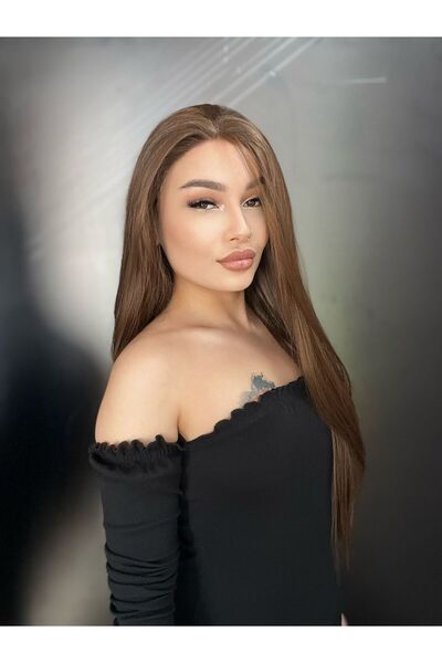 Suzan Peruk Düz Fiber Sentetik Tül Peruk - Açık Kahve PERUK