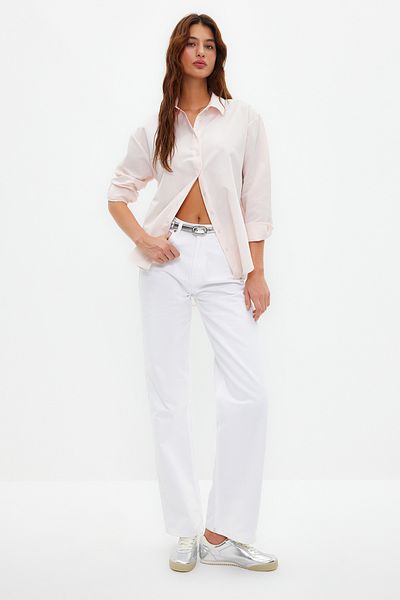 Trendyol Collection Púder laza szabású szőtt ing TWOAW20GO0107