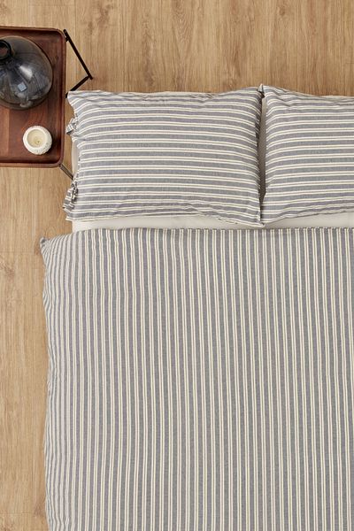 Karaca Home Σετ Παπλωματοθήκη Ζευγάρι Τζιν Ριγέ