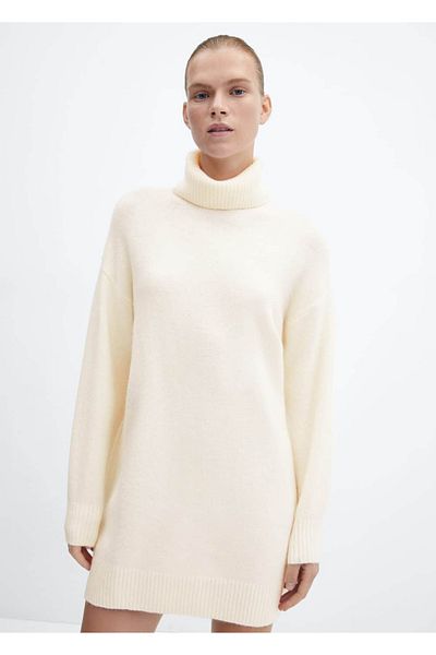 MANGO Woman Rochie cu gât țesut
