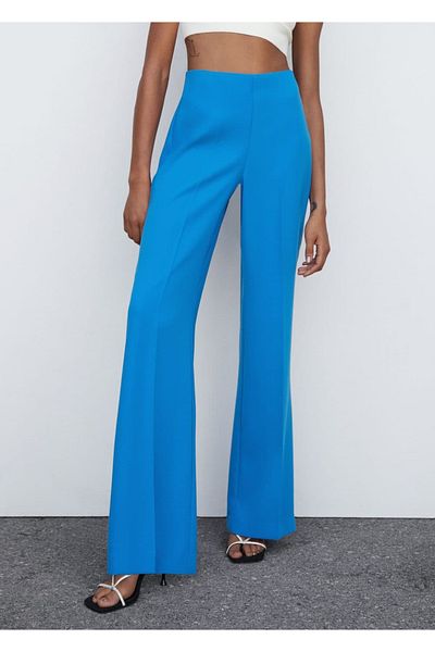 MANGO Woman Pantaloni din material cu picioare late