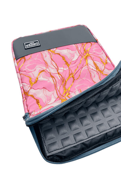 Differ Studio Αδιάβροχη θήκη/τσάντα για φορητό υπολογιστή/macbook/notebook 15-15,6 ιντσών με ροζ μαρμάρινο σχέδιο Unisex