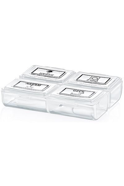 Emofom Daily Medicine Box 4 Compartments Medicine Container Pill Storage Container (8.2 x 6.8 x 2 cm)