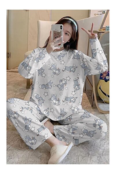 PEMBİŞ HOMEWEAR Long Sleeve Pajama Set Thumber Supersoft Basic Single Jersey