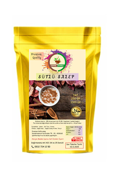 coffee Naturelle Sütlü Salep - 250 GR - Su ile Tüketilebilir - Premium Quality