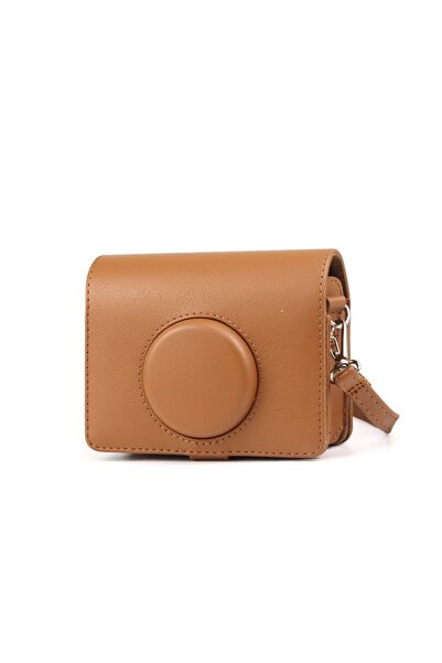 Fujifilm Instax Mini Evo Uyumlu Kahverengi Deri Çanta