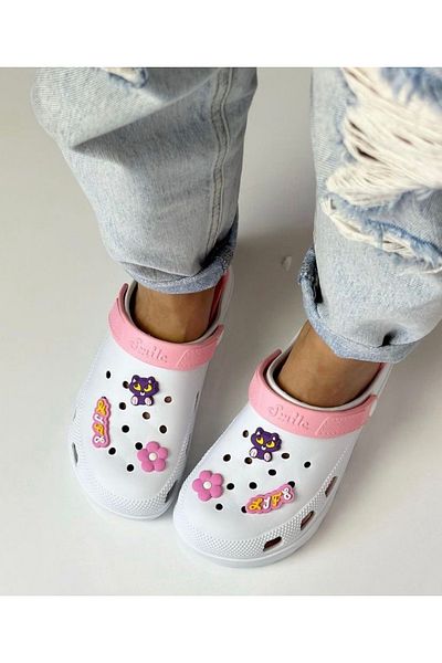 Hızlı Al EVA FRONT Closed DOUBLE SOLE GARDEN BATHROOM HOSPITAL COOKER SLIPPERS CROSS (5 FIGURES)