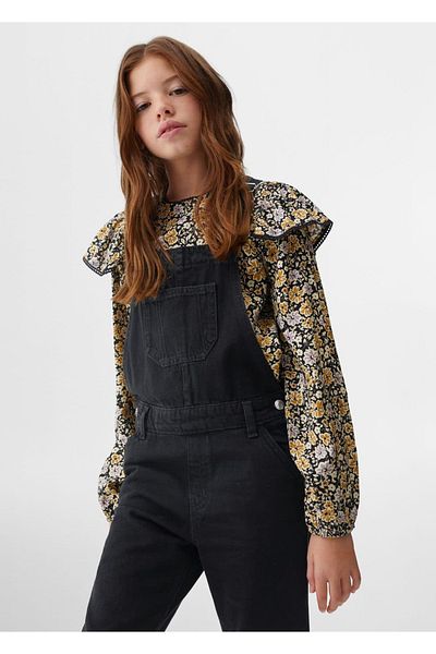 MANGO Kids Langer Jeans-Jumpsuit – Relaxed Fit