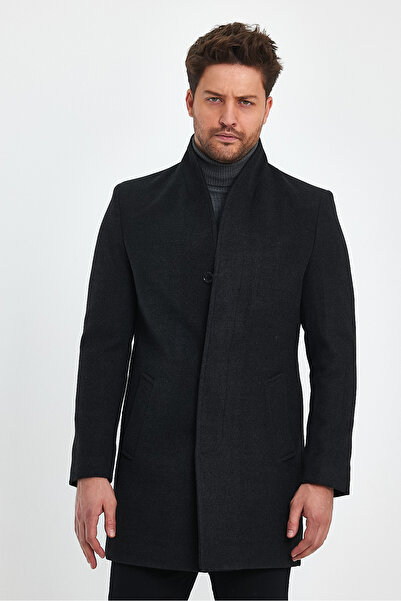 TREND KOMBİN ERKEK SİYAH KAŞE KABAN