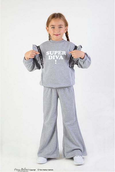 Harika KIDS Κοριτσίστικο Πλεκτό Ισπανικό Πόδι Diva Print Basic Σετ