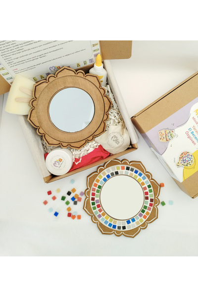 Mia Creative Art Ayna Figürü Ahşap Çocuk Mozaik Seti - Eğitici Oyun Seti - Ço...