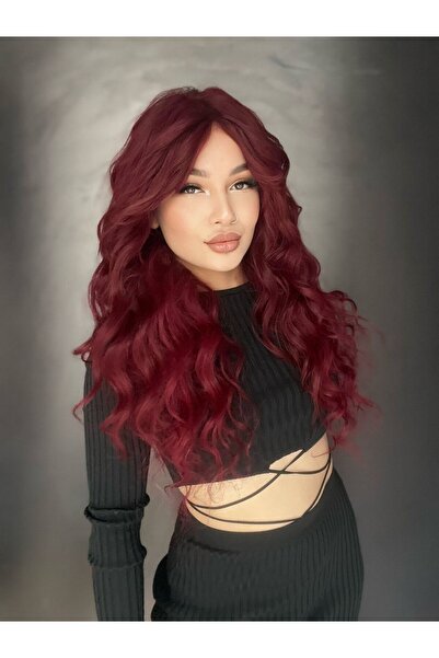 Suzan Peruk Şarap Kızılı Gerçek Saç Tül Peruk 84