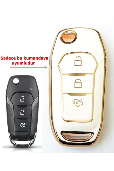 skilit samsun oto kilit For Ford Ranger Fusion Mondeo Edge Explorer Galaxy Switchblade Control Case Auto Keychain White