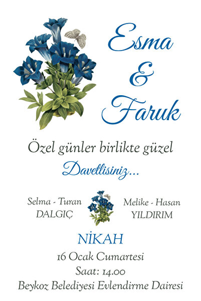 Belinay Bulutay Düğün Davetiyesi 117 03 (250 Adet)