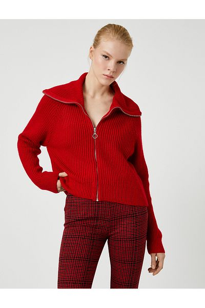 Koton Zippered Knitted Cardigan
