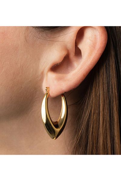neslyaccessories 316l أقراط بيضاوية من الفولاذ المقاوم للصدأ