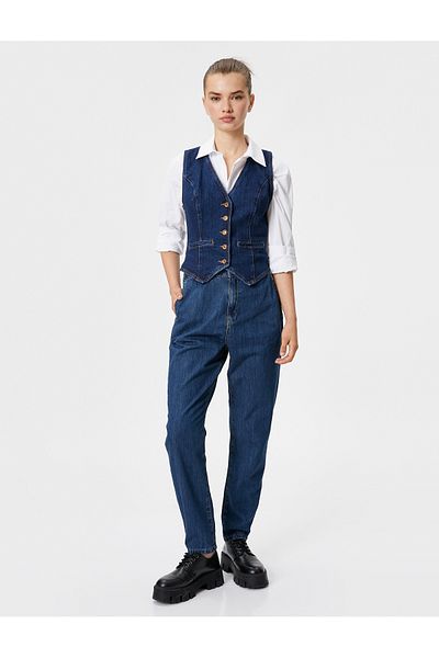 Koton Elastic Waist Jeans High Waist - Baggy Jeans