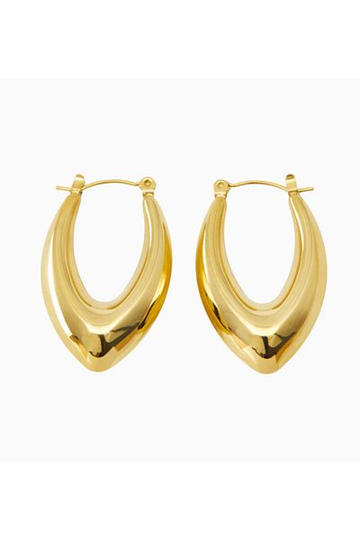 neslyaccessories 316l أقراط بيضاوية من الفولاذ المقاوم للصدأ