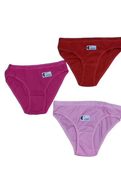 mikam 3-PACK SOLID COLOR COTTON CUSTOM DESIGN PANTY