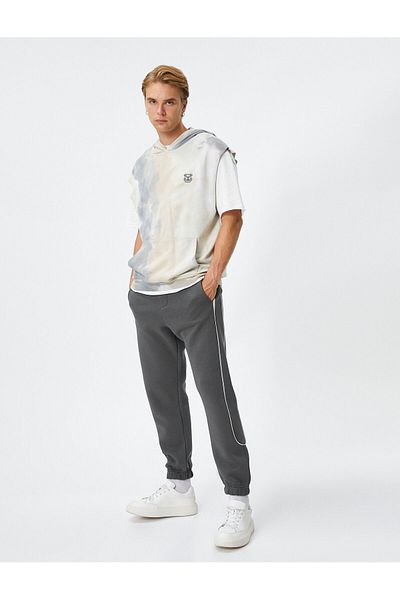 Koton Jogger Sweatpants with Lace Waist Stitching Detail and Pocket