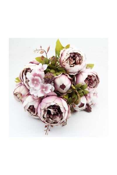 Nettenevime Yapay Çiçek Marsilya Gülü Şakayık Erengül Büyük Boy Demet Pudra