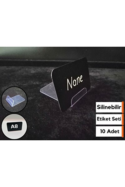 Şeffaf Etiket 10 komada dekorativnih crnih etiketa, set A8 veličine, izbrisiv...