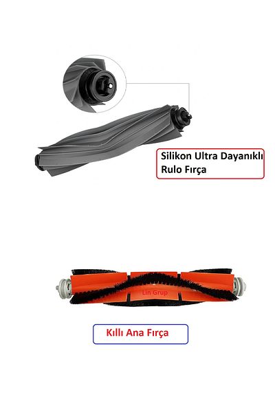 LİN GRUP D10s-d10-d10s Pro Compatible 1 Piece Main and Silicone Roller Brush Set