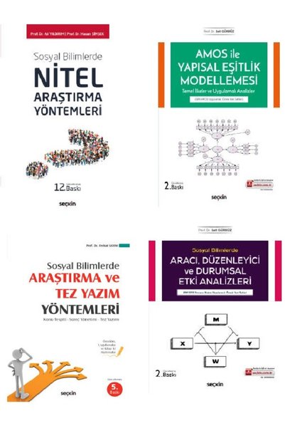 Seçkin Yayıncılık Araştırma ve Tez Yazım Yöntemleri-Aracı ve Düzenleyici Etki-AMOS ile Yapısal Eşitlik-Nitel Araştırma