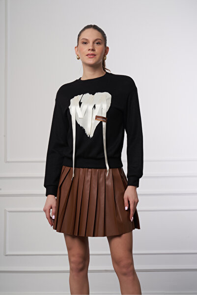 UTOPIAN Kalp Desen Kurdele Detaylı Sweatshirt