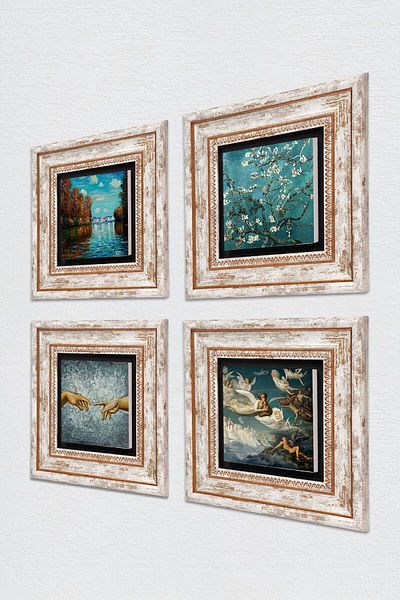 Pinecone Claude Monet, Michelangelo, Van Gogh, Crossing of Souls Pictură pe perete de piatră Decor de perete înrămat