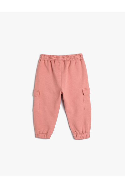Koton Baby Girl Basic Cargo Jogger Sweatpants with Pockets and Elastic Waist