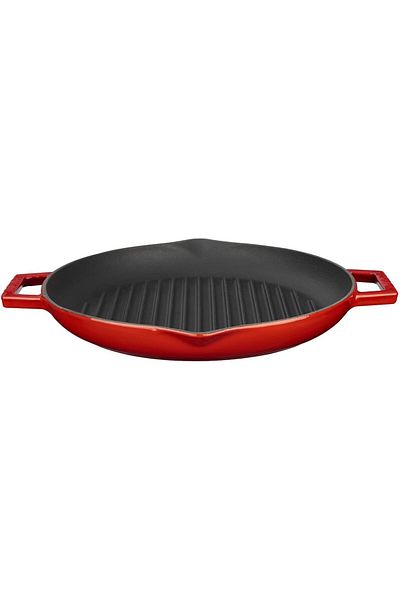 Store Cast Iron Grill Pan, Red