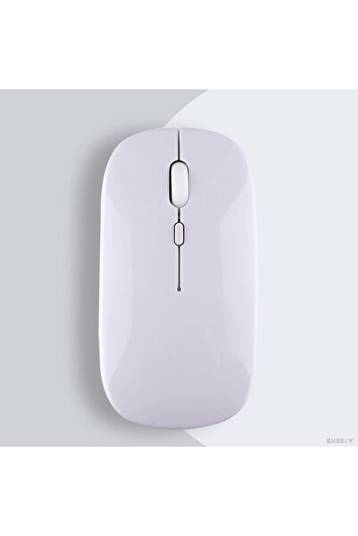 Sneezy Apple Macbook Şarj Edilebilir Sessiz Mouse Bluetooth + 2.4Hz Wifi Kablosuz Mouse Fare