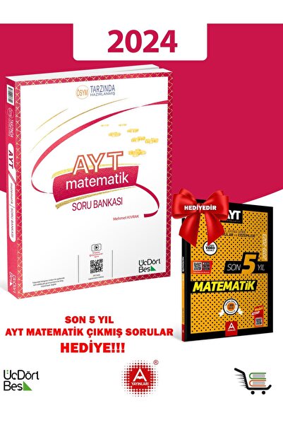 Üç Dört Beş Yayıncılık 345-2024 Model AYT Matematik Soru Bankası son 5 yılın ...