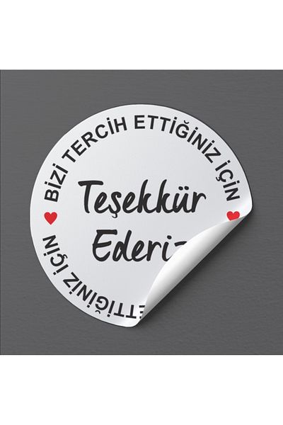 EcoNest 36 Pieces Round Cut White Thank You For You Prefer Us Sticker Coated (3.7x3.7cm)