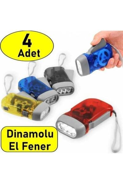 Janva 4 Adet Tüm Aileye Deprem Için Pilsiz Dinamolu 3 Ledli El Feneri Deprem Feneri Pilsiz Acil Durum