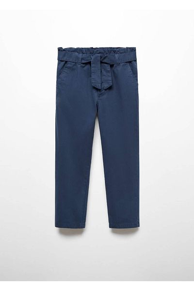 MANGO Kids Pantaloni albastru închis pentru copii