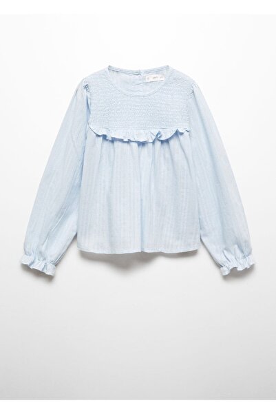 MANGO Kids Fırfırlı ve büzgülü bluz