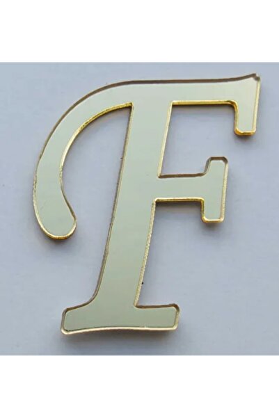 Evsay Yapışkanlı Pleksi Harf Gold F Harfi 4cm Çapında 1 Adet