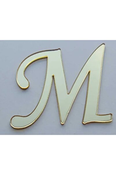 Evsay Yapışkanlı Pleksi Harf Gold M Harfi 4cm Çapında 1 Adet