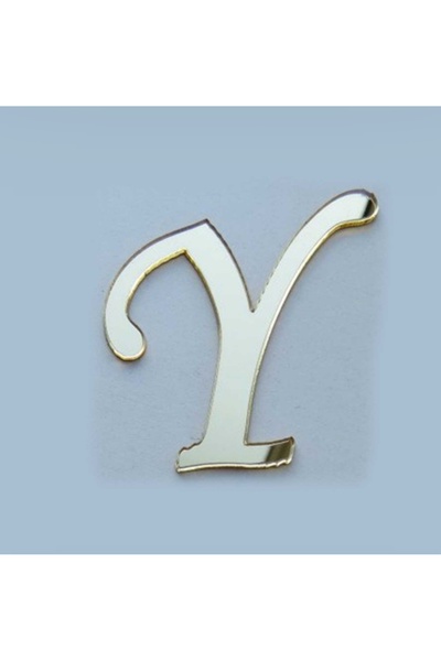 Evsay Yapışkanlı Pleksi Harf Gold Y Harfi 4cm Çapında 1 Adet