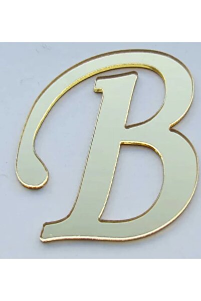 Evsay Yapışkanlı Pleksi Harf Gold B Harfi 4cm Çapında 1 Adet