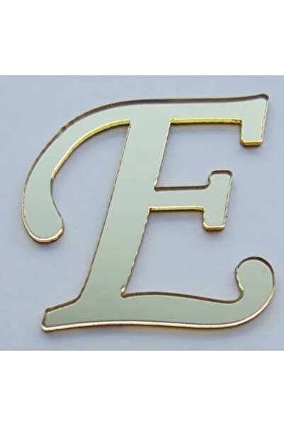 Evsay Yapışkanlı Pleksi Harf Gold E Harfi 4cm Çapında 1 Adet
