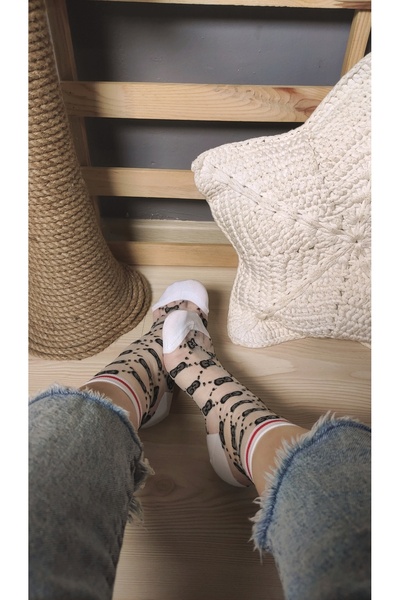 lionkeybutik Κάλτσες από τούλι με σχέδιο