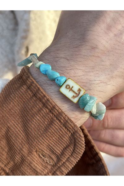 CAPO by Aytaç Yamaç Leo Anchor Amazonite Natural Stone Unisex Bracelet
