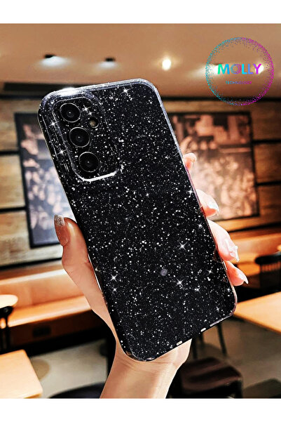 Molly حافظة سيليكون لامعة لهاتف سامسونج جالاكسي A14 باللون الأسود التوتي